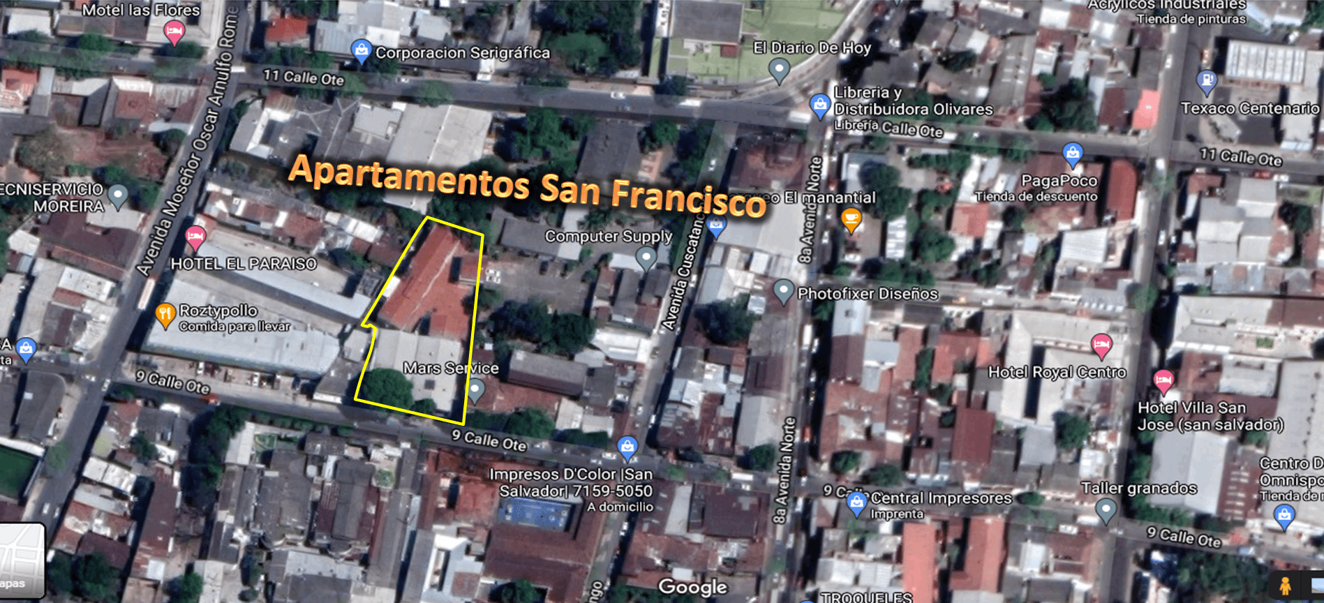 Propiedad inmobiliaria de alto valor estratégico 9a Calle Oriente Centro de San Salvador "Apartamentos San Francisco"